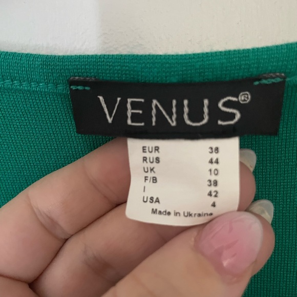 Teal, Venus sheath dress. Never worn! Flattering, unique sleeve design!!! - Picture 2 of 2